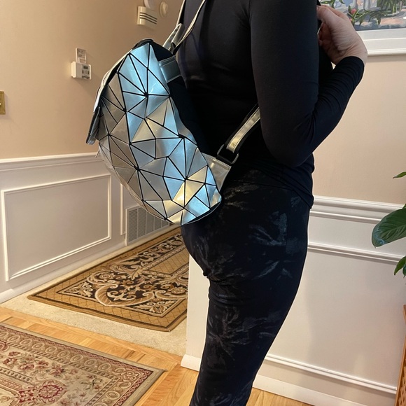 Geometric Silver Backpack - Picture 3 of 5